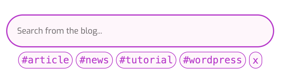 CSS styled input and the tag form