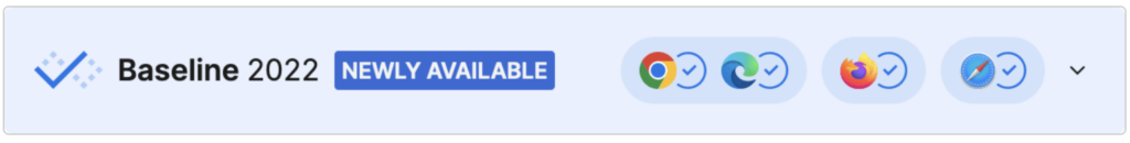 Screenshot of the baseline banner seen on MDN
